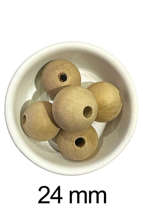 Ahşap Boncuk 200 Ham 24mm (5 Li Paket)