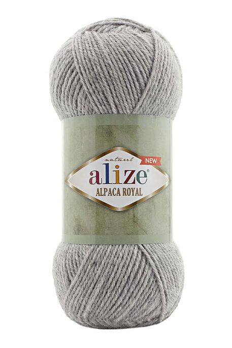 Alize Yarn - ALİZE ALPACA ROYAL NEW 21 Gri Melanj