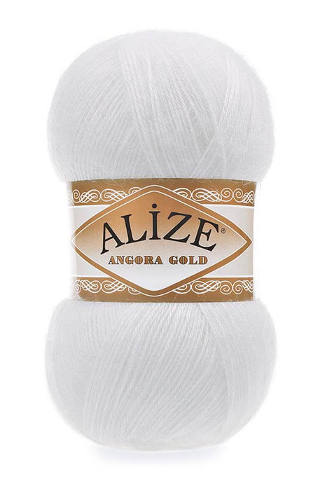 Alize Yarn - ALİZE ANGORA GOLD KNİTTİNG YARN 55 White