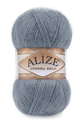 Alize Yarn - ALİZE ANGORA GOLD KNİTTİNG YARN 87 Mid Grey