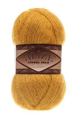 Alize Yarn - ALİZE ANGORA GOLD SİMLİ KNİTTİNG YARN 02 saffron