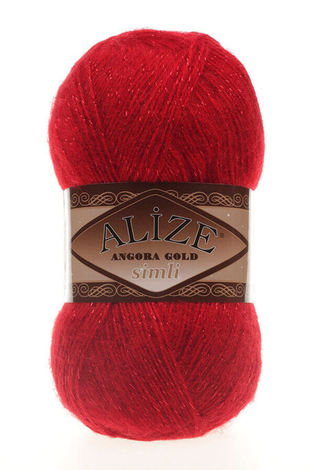 Alize Yarn - ALİZE ANGORA GOLD SİMLİ KNİTTİNG YARN 106 RED