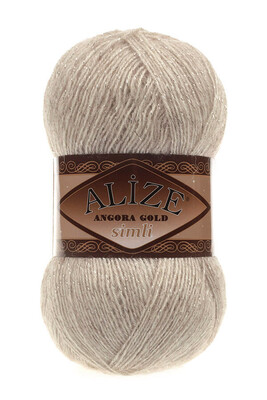 Alize Yarn - ALİZE ANGORA GOLD SİMLİ KNİTTİNG YARN 152 beige melange