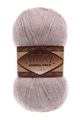 Alize Yarn - ALİZE ANGORA GOLD SİMLİ KNİTTİNG YARN 163 rose gray