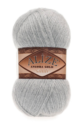 Alize Yarn - ALİZE ANGORA GOLD SİMLİ KNİTTİNG YARN 21 Grey