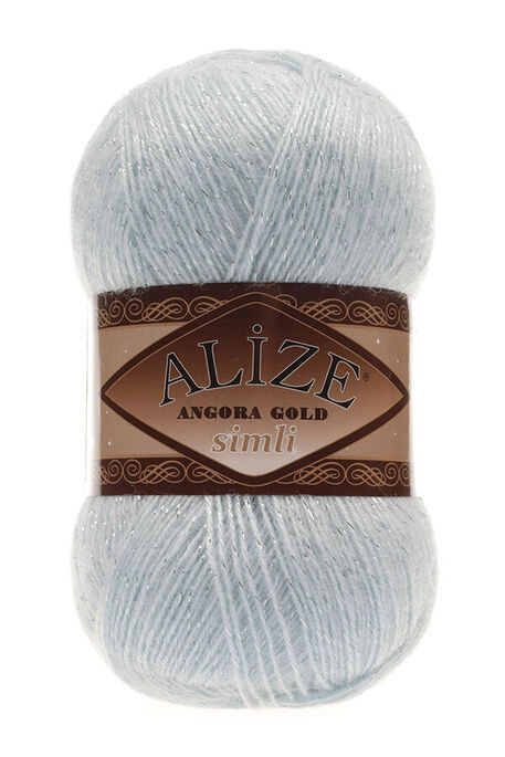 Alize Yarn - ALİZE ANGORA GOLD SİMLİ KNİTTİNG YARN 514 Ice Blue