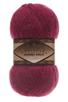 Alize Yarn - ALİZE ANGORA GOLD SİMLİ KNİTTİNG YARN 649 ruby