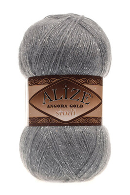 Alize Yarn - ALİZE ANGORA GOLD SİMLİ KNİTTİNG YARN 87 charcoal gray