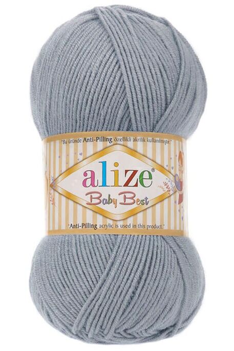 Alize Yarn - ALİZE BABY BEST KNİTTİNG YARN 119 SILVER GRAY