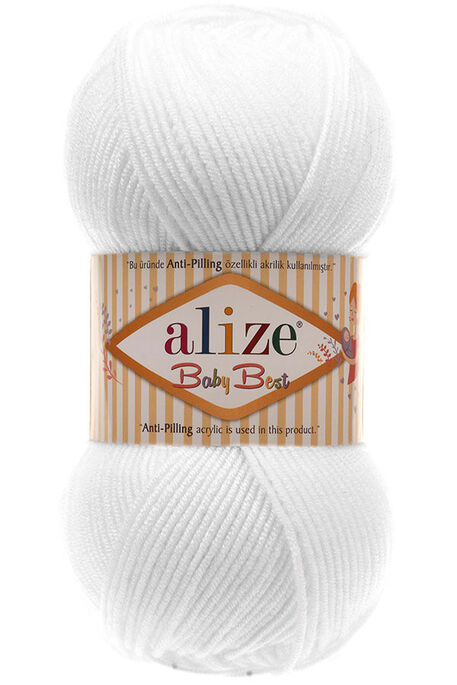 Alize Yarn - ALİZE BABY BEST KNİTTİNG YARN 55 WHITE