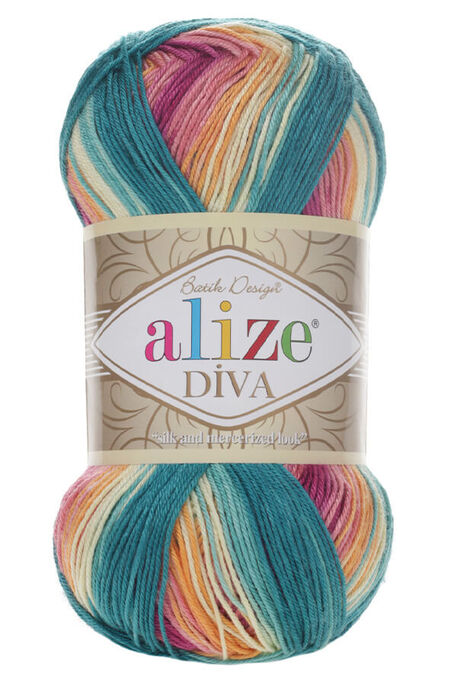 Alize Yarn - ALİZE DİVA BATİK KNİTTİNG YARN 4572