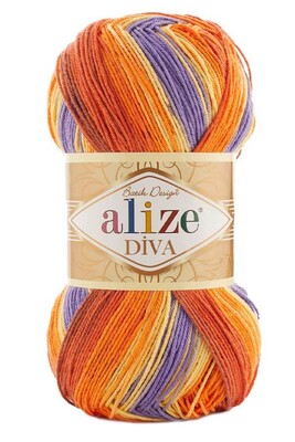 Alize Yarn - ALİZE DİVA BATİK KNİTTİNG YARN 7389