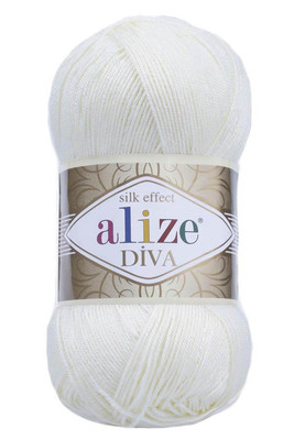 Alize Yarn - ALİZE DİVA KNİTTİNG YARN 1055 Sugar White