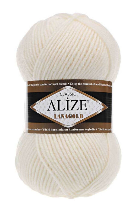 Alize Yarn - ALİZE LANAGOLD 62 Açık Krem