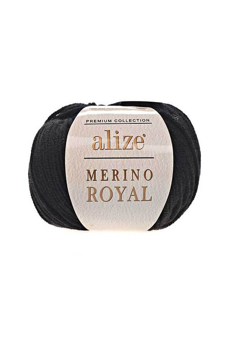 Alize Yarn - ALİZE MERİNO ROYAL 60 Siyah