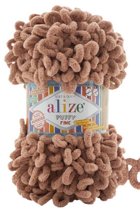 Alize Yarn - ALİZE PUFFY FINE 261 Kızıl Kahve