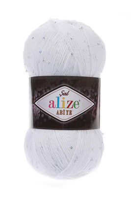 Alize Yarn - ALİZE ŞAL ABİYE KNİTTİNG YARN 55 Whıte