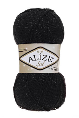 Alize Yarn - ALİZE ŞAL SİM 60 Siyah