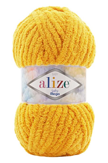 Alize Yarn - ALİZE SOFTY MEGA 216 Koyu Sarı