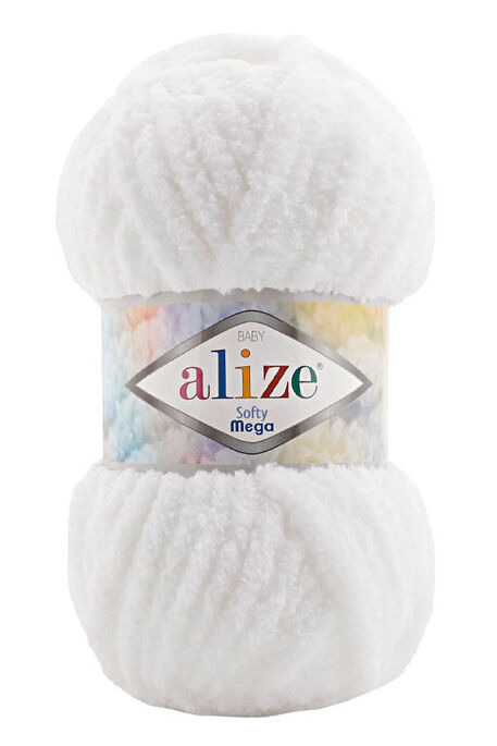 Alize Yarn - ALİZE SOFTY MEGA 55 Beyaz