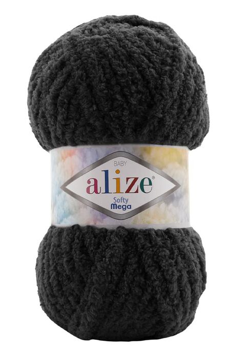 Alize Yarn - ALİZE SOFTY MEGA 60 Siyah