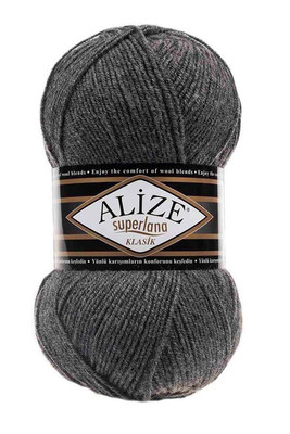 Alize Yarn - ALİZE SÜPERLANA KLASİK KNİTTİNG YARN 182 Medium Gray Melange