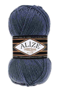 Alize Yarn - ALİZE SÜPERLANA KLASİK KNİTTİNG YARN 203 Denim Melange