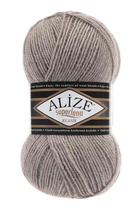 Alize Yarn - ALİZE SÜPERLANA KLASİK KNİTTİNG YARN 207 Light Brown Melange