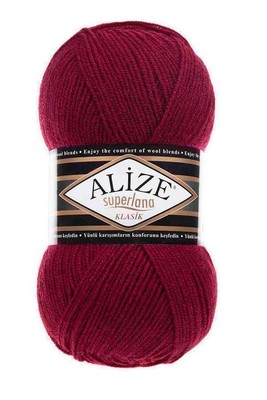 Alize Yarn - ALİZE SÜPERLANA KLASİK KNİTTİNG YARN 390 Cherry