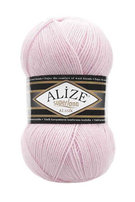 Alize Yarn - ALİZE SÜPERLANA KLASİK KNİTTİNG YARN 518 Powders Pink