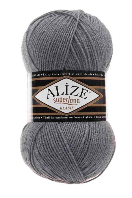 Alize Yarn - ALİZE SÜPERLANA KLASİK KNİTTİNG YARN 87 Charcoal Gray