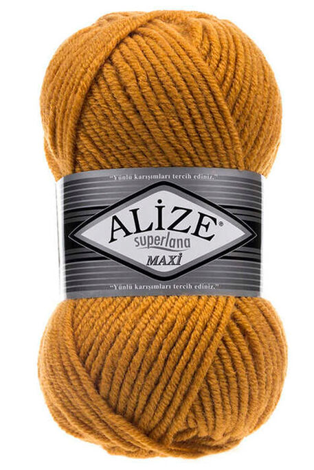 Alize Yarn - ALİZE SUPERLANA MAXİ YARN 02 MUSTARD