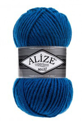 Alize Yarn - ALİZE SUPERLANA MAXİ YARN 141 SAX BLUE