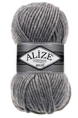 Alize Yarn - ALİZE SUPERLANA MAXİ YARN 21 GREY MELANGE