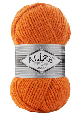 Alize Yarn - ALİZE SUPERLANA MAXİ YARN 225 Orange