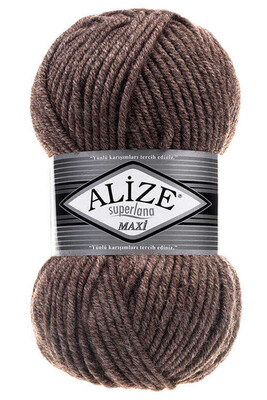 Alize Yarn - ALİZE SUPERLANA MAXİ YARN 240 MILKY BROWN MELANGE