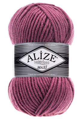 Alize Yarn - ALİZE SUPERLANA MAXİ YARN 440 Dark Rose