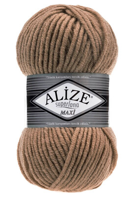 Alize Yarn - ALİZE SUPERLANA MAXİ YARN 466 Dark Beige