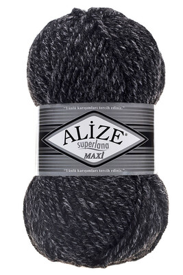 Alize Yarn - ALİZE SUPERLANA MAXİ YARN 800 ANTHRACITE