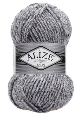 Alize Yarn - ALİZE SUPERLANA MAXİ YARN 801 JASPE GRAY