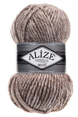 Alize Yarn - ALİZE SUPERLANA MAXİ YARN 803 JASPE MILKY BROWN