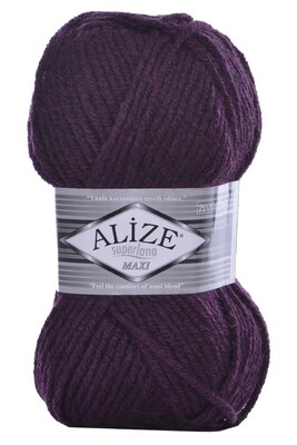 Alize Yarn - ALİZE SUPERLANA MAXİ YARN 883 Plum