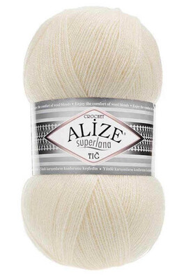 Alize Yarn - ALİZE SUPERLANA TIĞ YARN 01 Cream