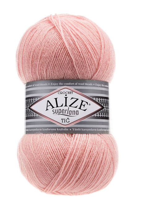 Alize Yarn - ALİZE SUPERLANA TIĞ YARN 363 bridal pink