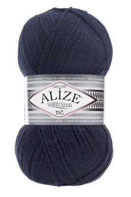 Alize Yarn - ALİZE SUPERLANA TIĞ YARN 58 navy blue