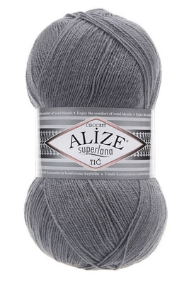 Alize Yarn - ALİZE SUPERLANA TIĞ YARN 87 charcoal gray