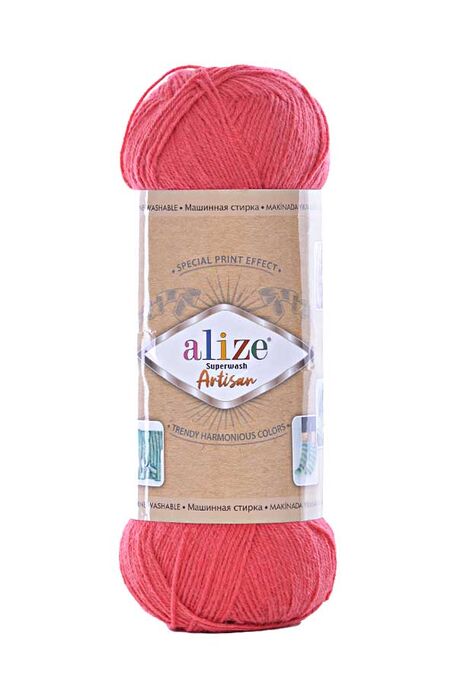 Alize Yarn - ALİZE SUPERWASH ARTİSAN 251 Bayrak Kırmızı