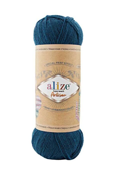 Alize Yarn - ALİZE SUPERWASH ARTİSAN 666 Petrol