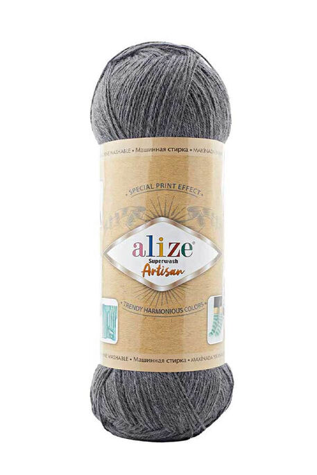 Alize Yarn - ALİZE SUPERWASH ARTİSAN 871 Antrasit