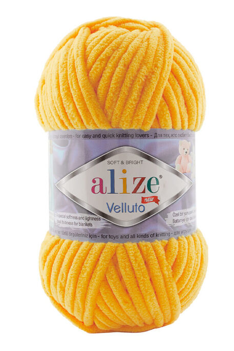 Alize Yarn - ALİZE VELLUTO 216 Koyu Sarı